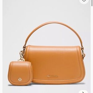 NWT Lululemon Tan Leather Shoulder Bag